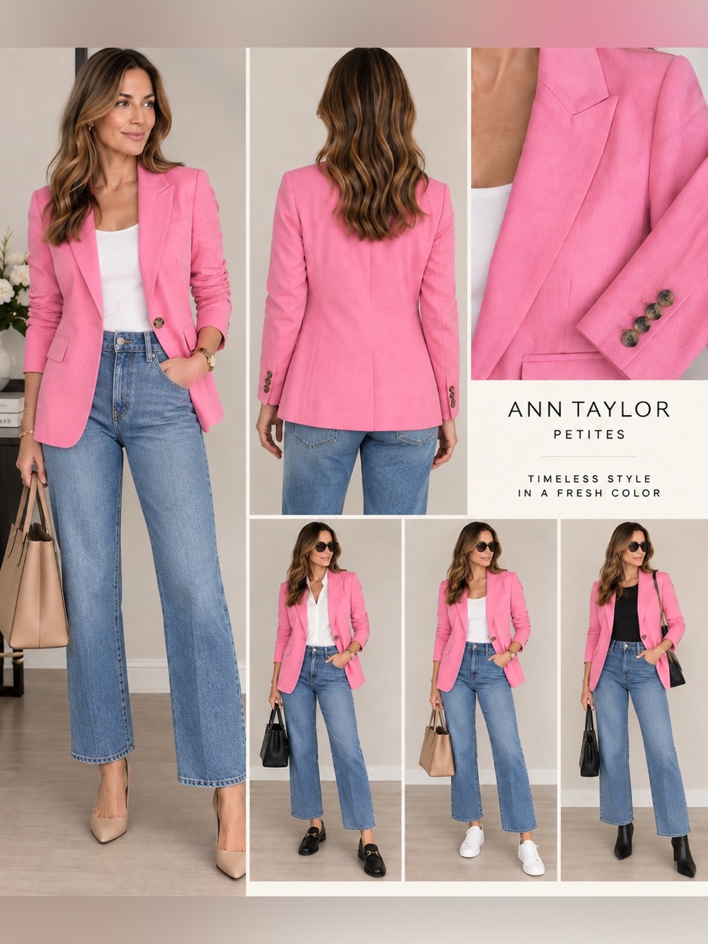 Ann Taylor Pink 8 petite Tailored Blazer brand new